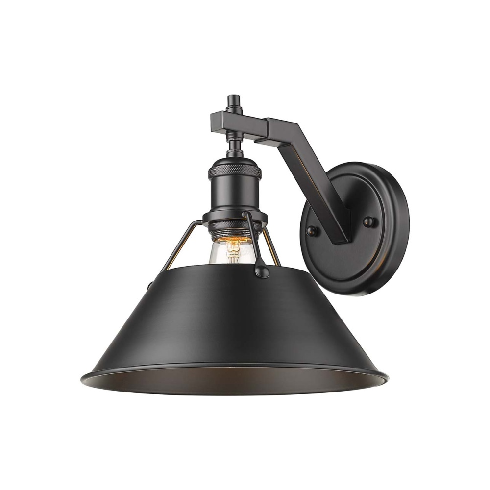 Yep by Golden Lighting Orwell 1-light Wall Sconce in Matte Black